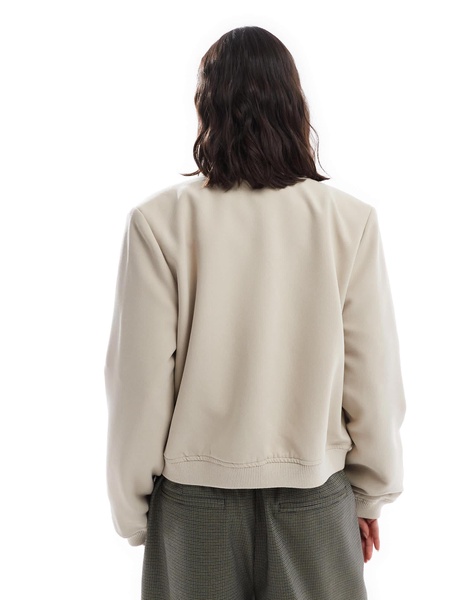 Vero Moda tailored bomber jacket with pockets in cream