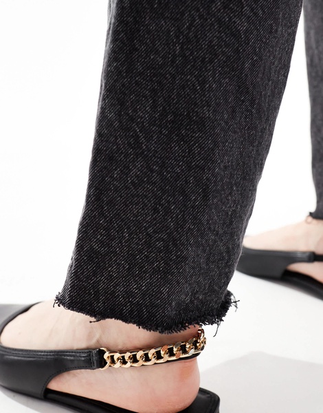 ASOS DESIGN Wide Fit Link ballet flats in black