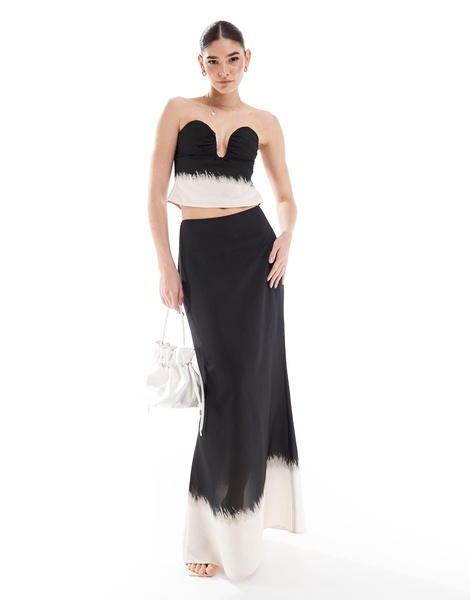 ASOS DESIGN maxi skirt in ombre print - part of a set