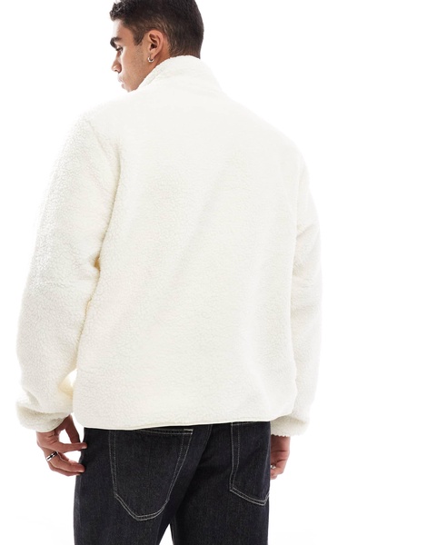 Jack & Jones teddy fleece jacket in white