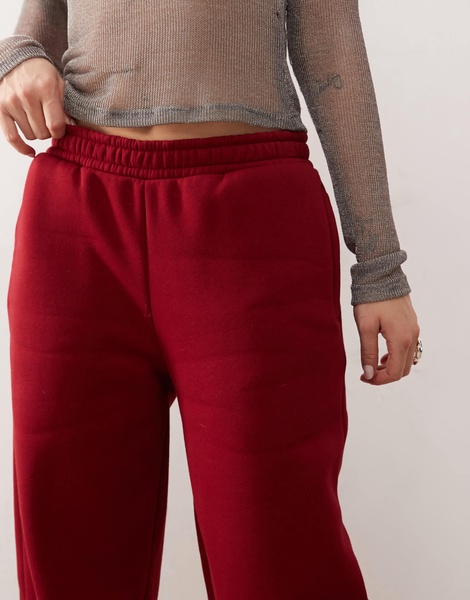 Reclaimed Vintage oversized sweatpants in burgundy
