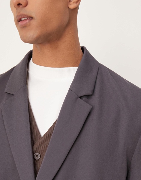 ASOS DESIGN slouchy oversized blazer in charcoal