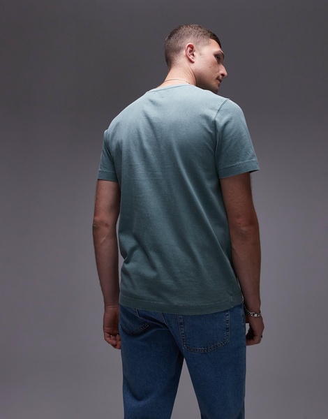 Topman regular T-shirt in washed green