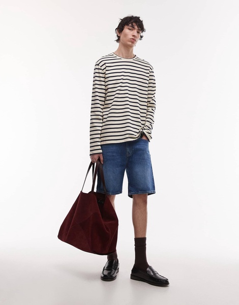 ARKET long sleeve T-shirt in blue and white stripes