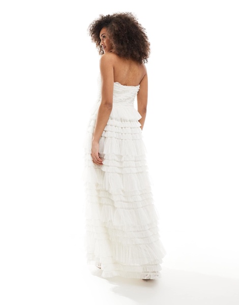 Anaya Premium Bridal bandeau tulle maxi dress white