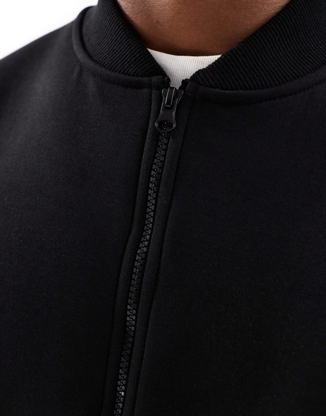 ASOS DESIGN oversized scuba bomber jacket in black