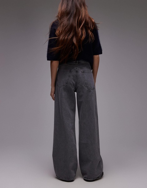 ARKET Cloud low rise baggy wide leg jeans in washed gray