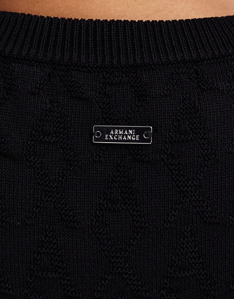 Armani Exchange fine knit dress in black