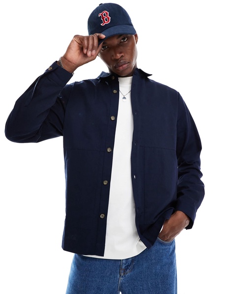 Another Influence cargo overshirt in navy