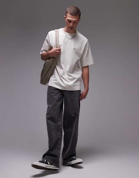 ARKET heavyweight jersey oversized T-shirt in off white