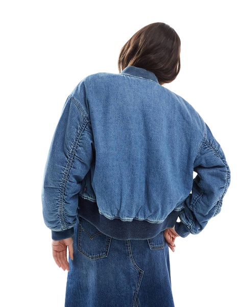 Levi's denim bomber jacket in mid wash blue