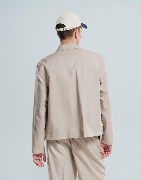 ASOS DESIGN smart harrington jacket in beige microtexture - part of a set