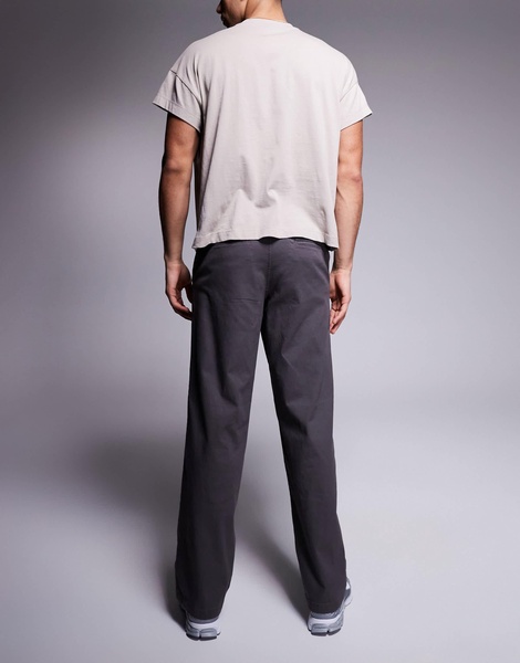 ADPT wide fit chino pants in gray