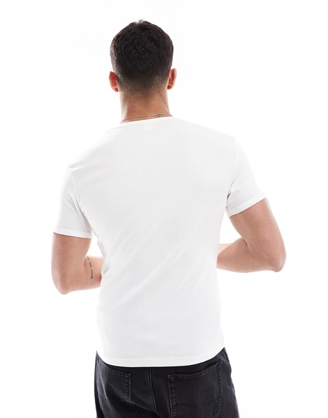 Bershka slim fit ribbed T-shirt in white