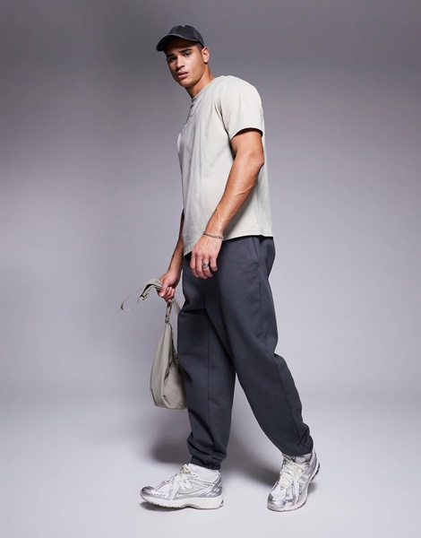 ASOS DESIGN premium heavyweight oversized sweatpants 400gsm in washed black