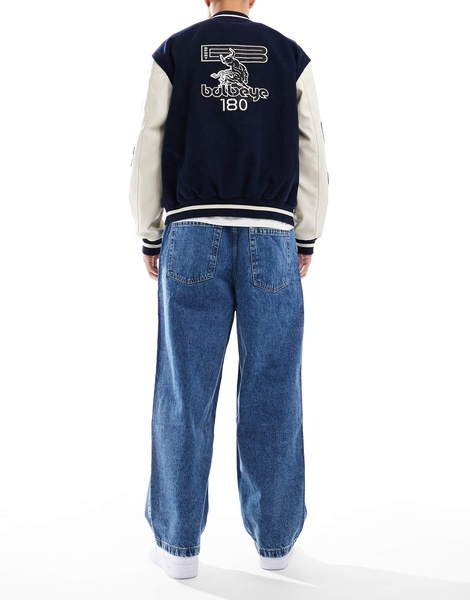 Bershka standard fit jeans in mid blue