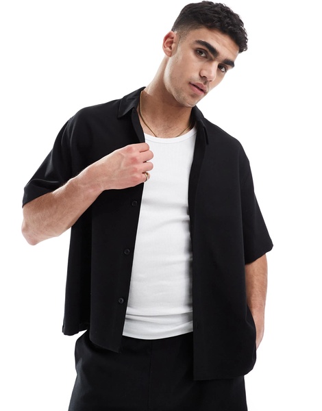 Bershka premium shirt in black - part of a set