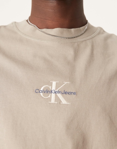 Calvin Klein Jeans monologo tank top in stone