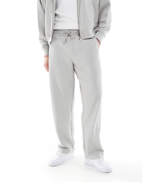 Bershka seersucker sweatpants in light gray - part of a set
