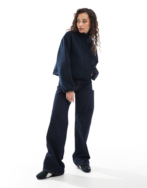 ASOS DESIGN tailored bomber jacket in navy