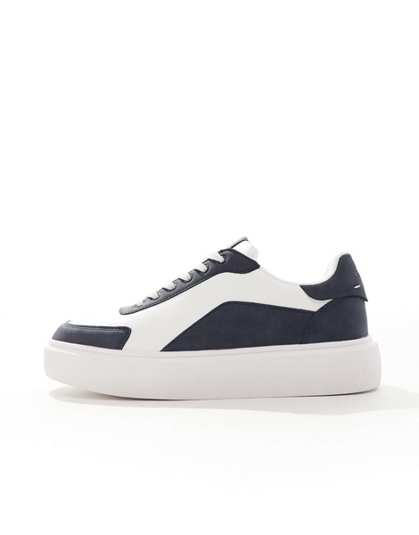 ASOS DESIGN chunky sneakers in white and blue mix