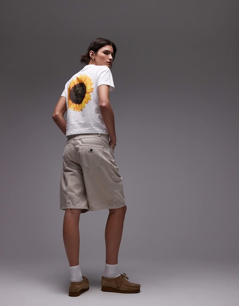 Carhartt WIP Brandon loose fit denim shorts in beige