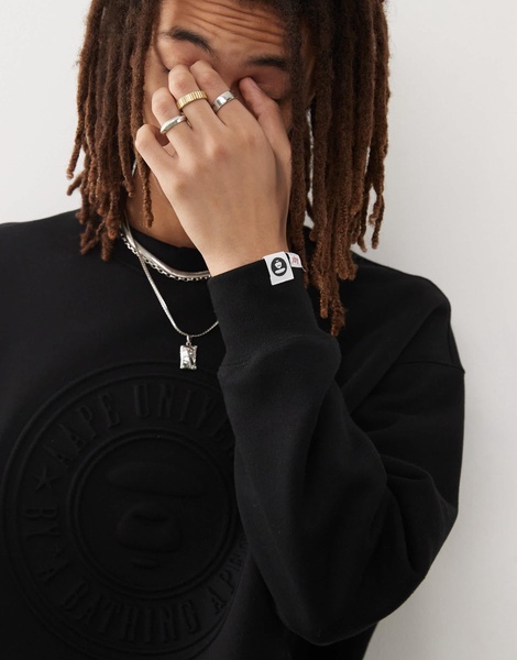 Aape By A Bathing Ape embossed logo sweatshirt in black