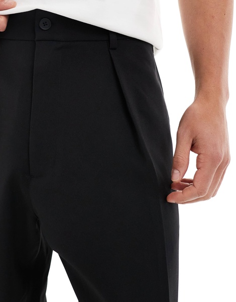 Bershka balloon tailored pants in black