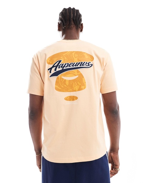 AAPE by A Bathing Ape backprint logo T-shirt in apricot