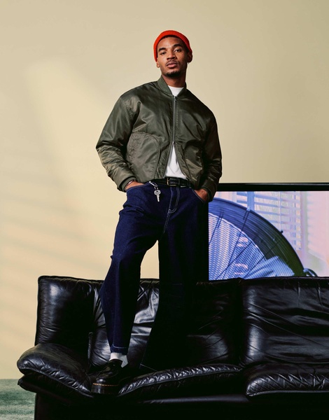 ASOS DESIGN oversized bomber jacket in khaki