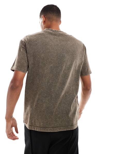 Another Influence acid wash oversized t-shirt in brown