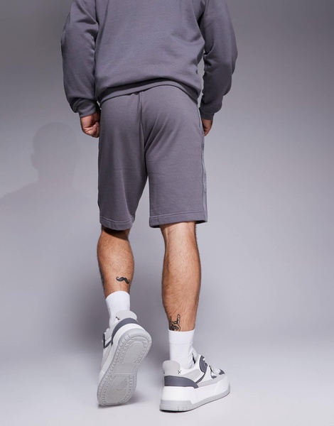 HUGO Bodywear tonal logo lounge shorts in gray