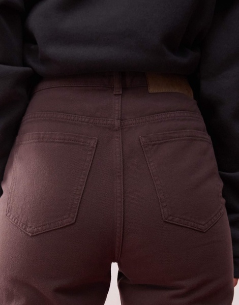 Reclaimed Vintage high rise straight leg jeans in brown