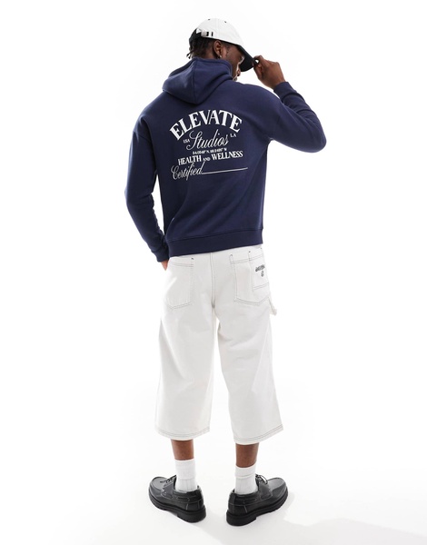 Another Influence elevate oversized hoodie in navy