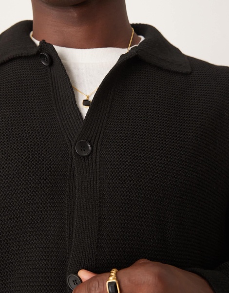 ASOS DESIGN oversized knitted cardigan in black