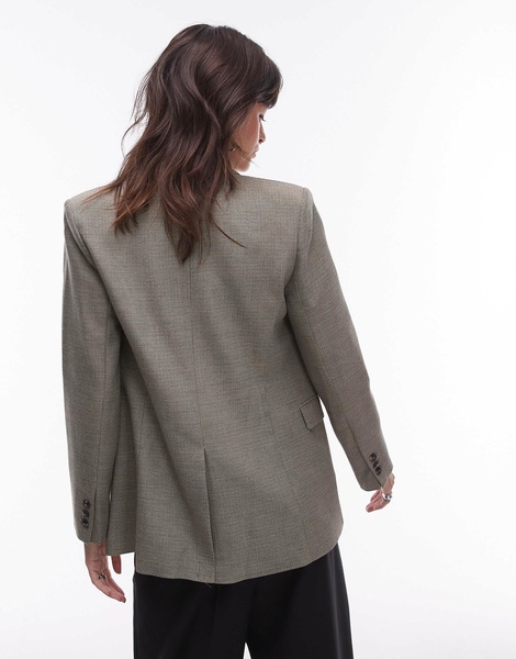 Mango single breasted blazer in beige