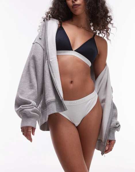 Tommy Hilfiger thong with logo taping in white