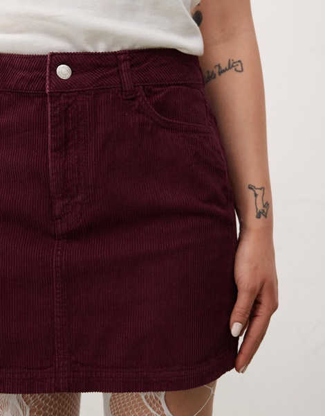 Reclaimed Vintage cord mini skirt in burgundy - part of a set
