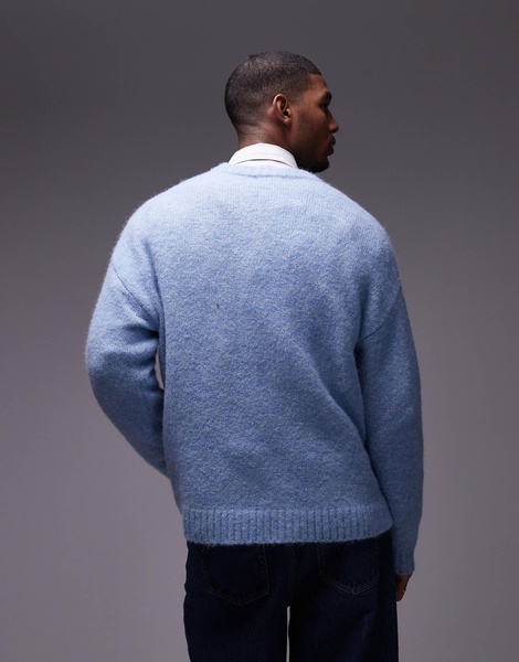 Topman relaxed fit sweater in light blue