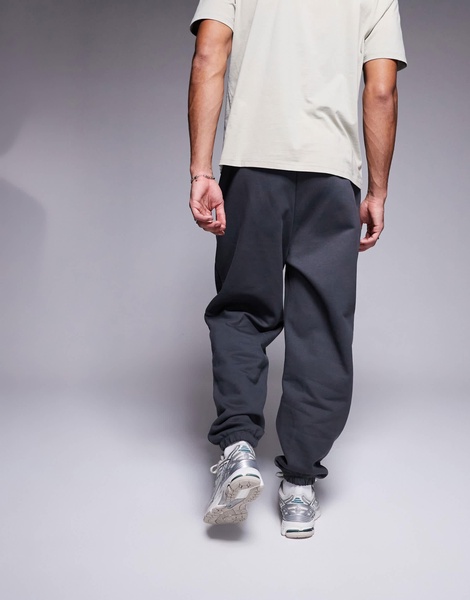 ASOS DESIGN premium heavyweight oversized sweatpants 400gsm in washed black