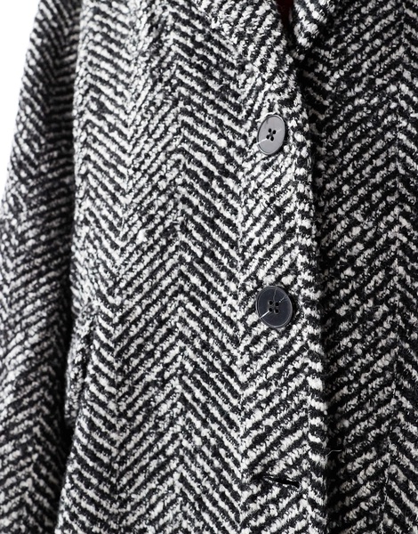 French Connection herringbone coat in black and white