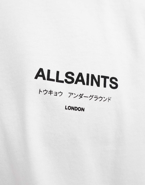AllSaints Underground oversized t-shirt in white