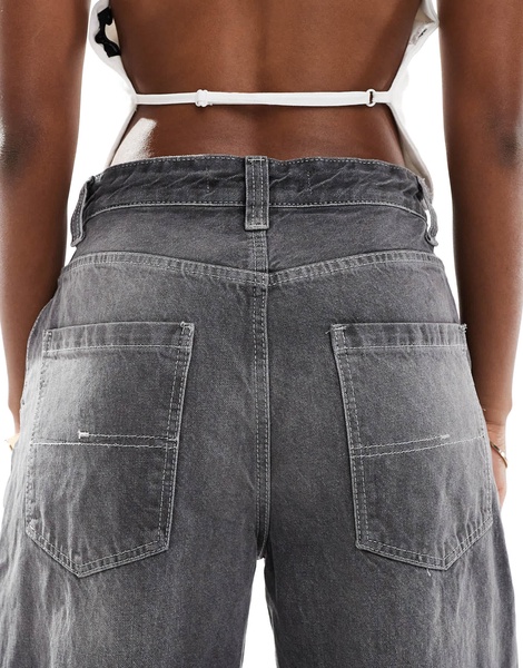 Bershka baggy skater jeans in dirty gray