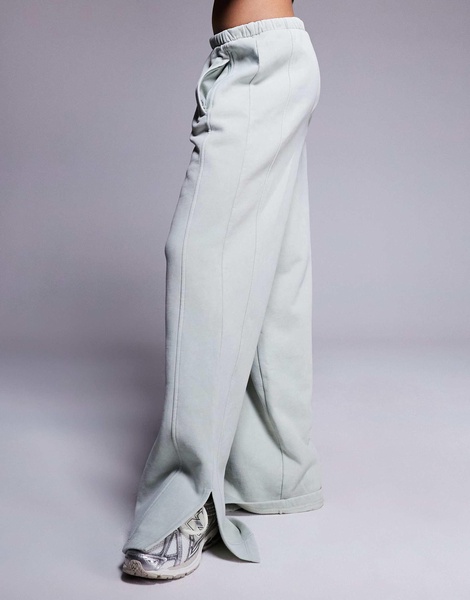 Weekend Collective wide leg sweatpants in washed sage green - part of a set