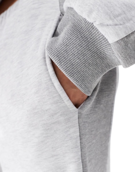 ASOS DESIGN wide leg sweatpants with panel detail in gray - part of a set