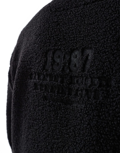 River Island 1987 half zip fleece in black