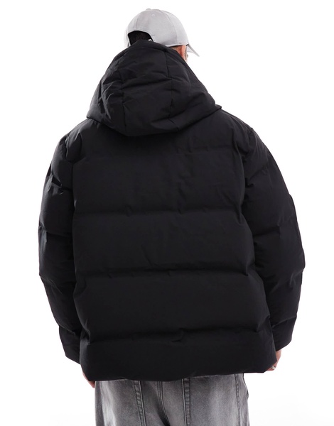 Jack & Jones short down puffer jacket in black