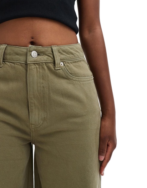 ASOS DESIGN soft wide leg jeans in khaki