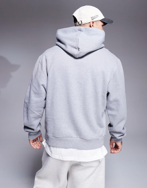 ASOS DESIGN premium heavyweight boxy oversized hoodie 400gsm in gray heather