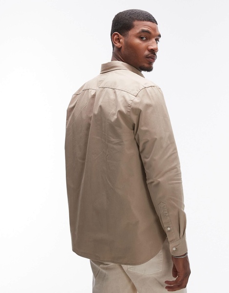 Tommy Hilfiger twill solid shirt in beige